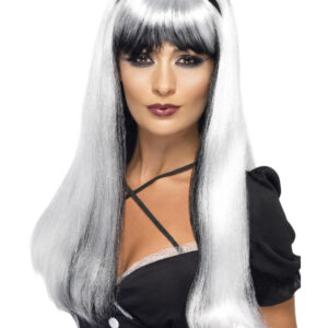 Bewitching Wig, White & Black