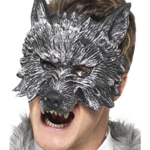 Deluxe Big Bad Wolf Mask, Grey