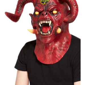 Deluxe Satanic Devil Overhead & Neck Mask, Latex