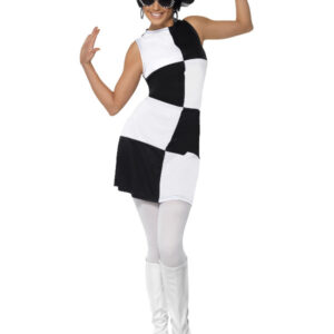 60s Party Girl Costume, Black & White