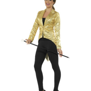 Sequin Tailcoat Jacket, Ladies, Gold