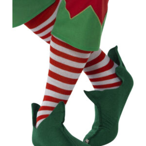 Striped Socks, Long, Red & White