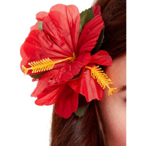 Hawaiian Flower Hair Clip, Red