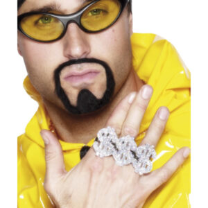 3 in 1 Dollar Rapper Ring, Silver