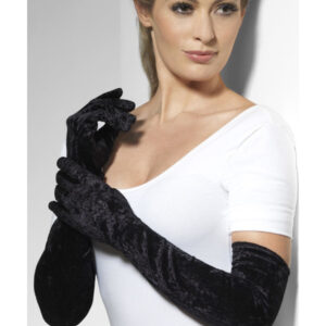 Velveteen Gloves, Black