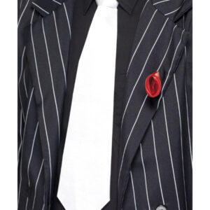 White Gangster Tie on Elastic, White