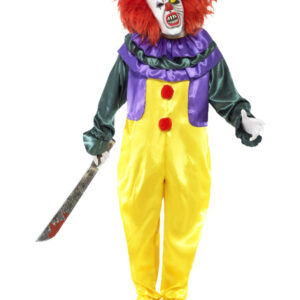 Classic Horror Clown Costume, Multi-Coloured