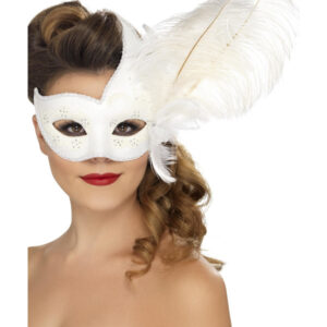 Ornate Columbina Eyemask, White