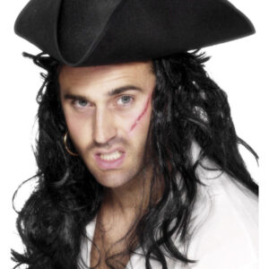 Pirate Tricorn Hat, Black