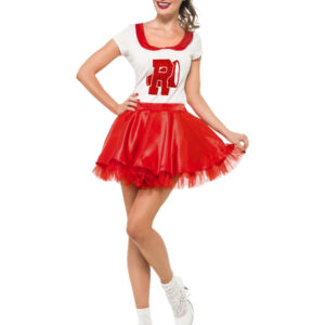 Sandy Cheerleader Costume, Red & White