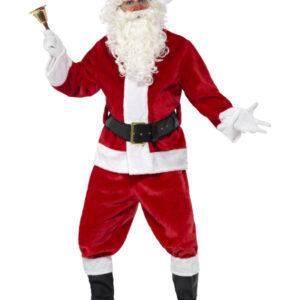 Deluxe Santa Costume & Hat, Red