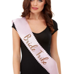 Bride Tribe Sash, Pink & Gold