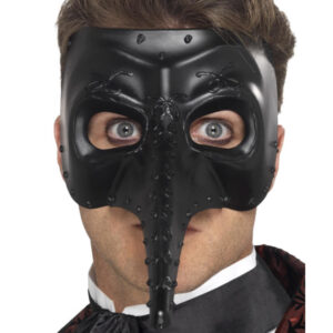 Venetian Gothic Capitano Mask, Black