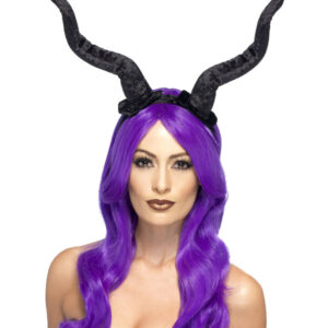 Demon Horns Headband, Black
