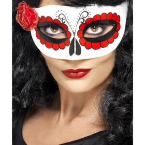 Mexican Day Of The Dead Eyemask, White & Red