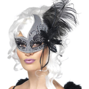 Masquerade Dark Angel Eyemask, Silver & Black