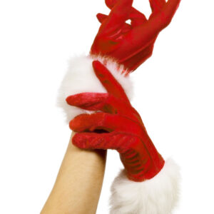 Santa Gloves, Red