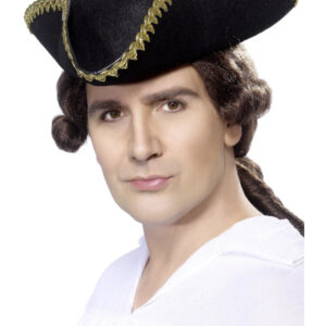 Dick Turpin Tricorn Hat, Black