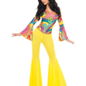 70s Groovy Babe Costume, Yellow