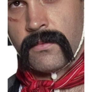 Authentic Western Mexican Handlebar Moustache, Bla
