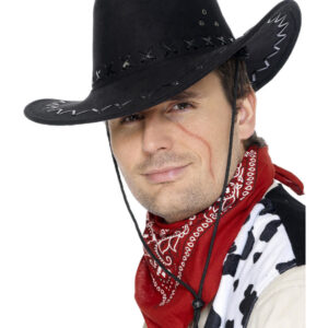 Suede Look Cowboy Hat, Black