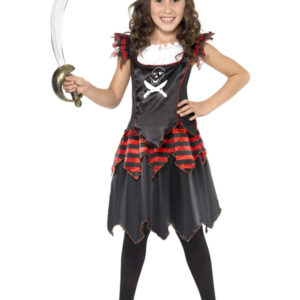 Pirate Skull & Crossbones Girl Costume, Black