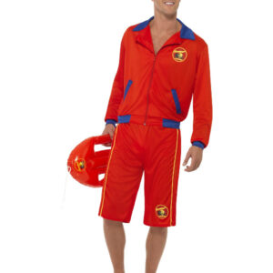 Baywatch Beach Men's Lifeguard Costume, Red