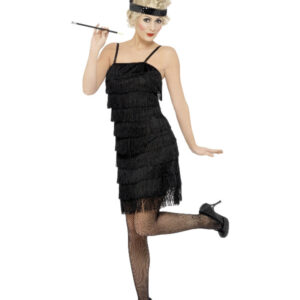 Deluxe Fringe Flapper Costume, Black