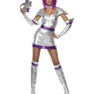 Fever Space Cadet Costume, Silver Metallic