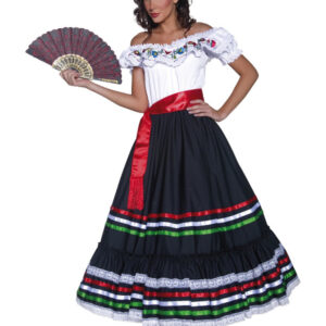 Authentic Western Sexy Senorita Costume, Black & W
