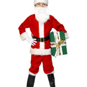 Deluxe Santa Costume & Beard, Red