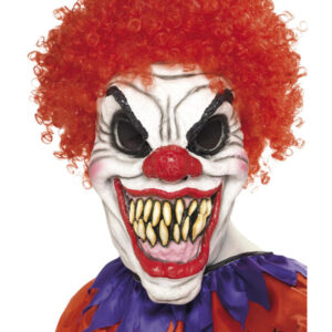 Scary Clown Mask, White & Red