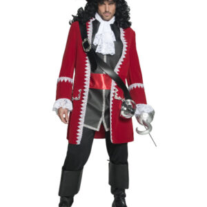 Deluxe Authentic Pirate Captain Costume, Red