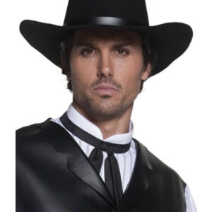 Authentic Western Gunslinger Hat, Black
