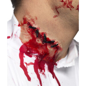 Smiffys Make-Up FX, Stitches Latex Scar, Red
