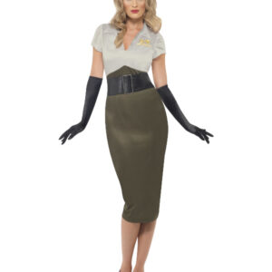 WW2 Army Pin Up Spice Darling Costume, Green