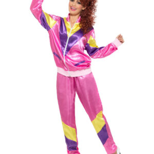 80s Height of Fashion Shell Suit Costume, Pink
