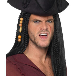 Tricorn Pirate Captain Hat, Black