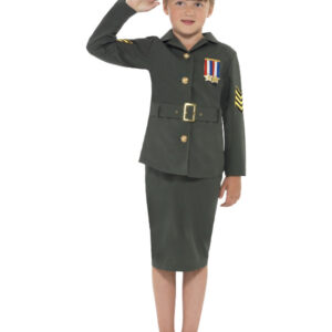 WW2 Army Girl Costume, Khaki Green
