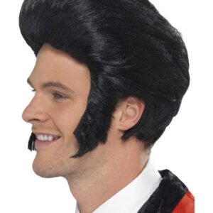 50s Quiff King Wig, Black