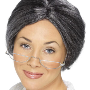 Granny Bun Wig, Grey