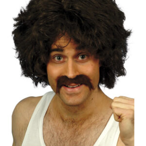 Retro Wig & Tash, Brown