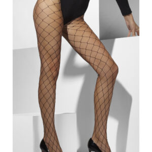 Diamond Net Tights, Black