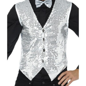 Sequin Waistcoat, Silver