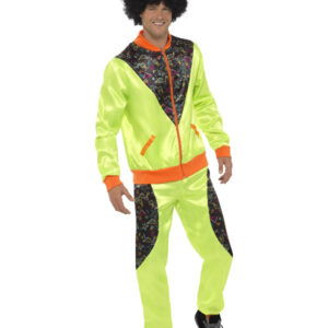 Retro Shell Suit Costume, Mens, Neon Green
