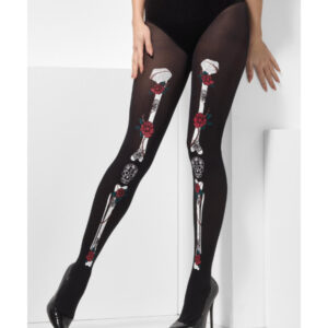 Opaque Day of the Dead Tights, Black