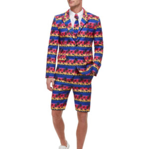 Sunset Flamingo Suit, Blue