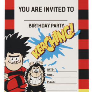 Beano Tableware Party Invitations x8