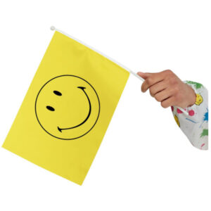 Smiley Small Handheld Flags, Yellow