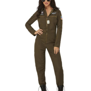 Top Gun Maverick Ladies Aviator Costume, Green
